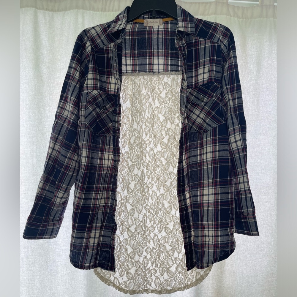 ALTERD STATE WOMENS LACE BACK FLANNEL